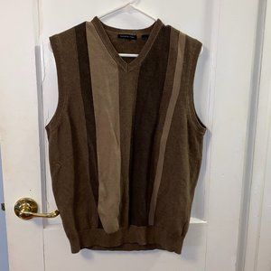 Brown striped sweater vest